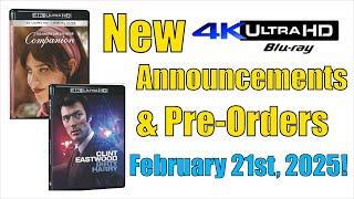 New 4K UHD Blu-ray Announcements & Pre-Orders for February 21st, 2025!