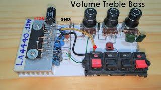 Powerful Bridge Amplifier Using LA4440 IC With Volume Treble Bass (DIY)