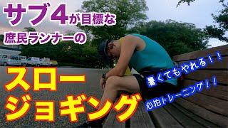 #41 サブ4目標の庶民ランナーのスロージョギング 心拍数の上限決めてゆっくり走る！ 超えそうなら歩いちゃえばいいじゃん 編