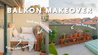 DIY Balkon Makeover | Balkon-Bank aus Holz selber bauen & Outdoor Ikea Hack