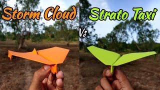 Storm Cloud vs Strato Taxi Paper Airplanes Flying Comparison and Making Tutorial