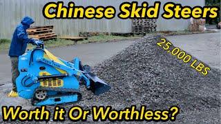 Chinese mini skid steer gravel work review #skidsteer