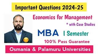 Economics for Management Important Questions 2024-25 MBA I Semester 1st Sem EFM Imp OU PU