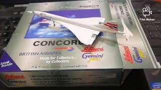 Unboxing of British concord aircraft model.