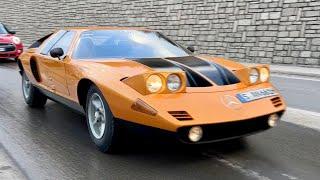 MERCEDES C 111-II V8 - FAHREN & AUSPUFF Sound (The ICE St. Moritz)