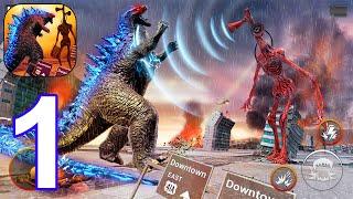 Monster Smash City - Godzilla vs Siren Head - Gameplay Part 1 (Android, iOS)