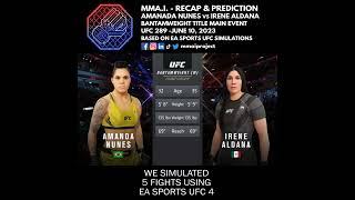 UFC 289 Nunes vs Aldana Bantamweight Championship Simulation Recap & Prediction  #shorts