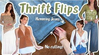 FLIPPING 6 pieces in ONE DAY! (How to Hem Jeans, Making a Halter Top out of Pants)