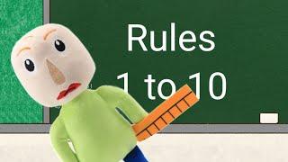 School rules 1 to 10 (Baldi Basics)