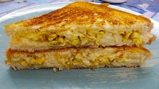 Breakfast Grilled Cheese with Soft Scrambled Eggs Recipe | Cheese Sandwich