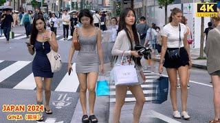 4k hdr japan travel 2024 | Walk in Ginza（銀座）Tokyo japan |  Relaxing Natural City ambience