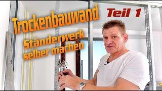 DIY Ständerwerk für Trockenbauwand stellen.