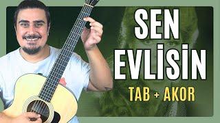 MUTLAKA DENE! Sen Evlisin Gitar Tab ve Akorları Birlikte Çıkarıyoruz! (Gitar Dersi)