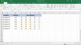 Create a 5 Star Rating System in Excel