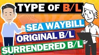 Explained about Type of B/L. What is the difference between Original B/L, Surrendered B/L, Waybill?