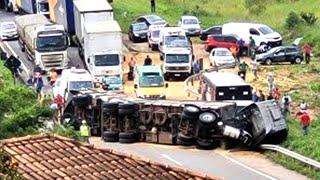 Best Dangerous  Moment Truck & Car Crash 2024 - Semi Truck Driving Fail - Idiot In Car - Worker Fail