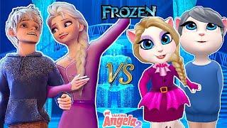 New Challenge My Talking Angela 2 Vs Frozen Queen Else And Jack Frost  They are a beautiful couple