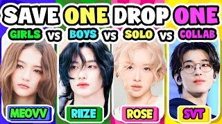 SAVE ONE KPOP SONG: GIRL GROUP vs BOY GROUP vs SOLO VS COLLABRATION  [ KPOP QUIZ 2024