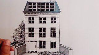 How To Sketch A House Fast Drawing