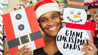 How to Make GIANT Christmas Cards | Santa Card | Frosty the Snowman Card