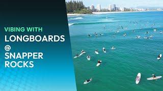 Longboard surfing at Snapper Rocks, Gold Coast. #longboard #surfing #goldcoast