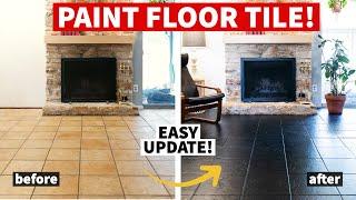Easy Update For Outdated Flooring? How To Paint A Tile Floor | Before And After