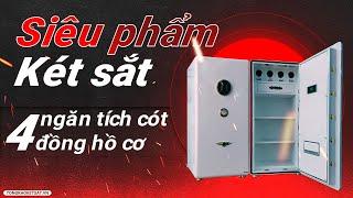 Két sắt nhập khẩu nguyên chiếc khóa vân tay điện tử có ngăn xoay đồng hồ cơ | Tổng kho két sắt