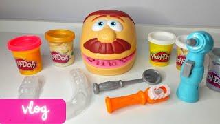 PlAY DOH DENTISTA BROMISTA. Hacemos los dientes de plastilina. Manualidades de plastilina.