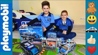 Danyel and Deniz playing playmobil police & unboxing the new swat truck SEK special task force car