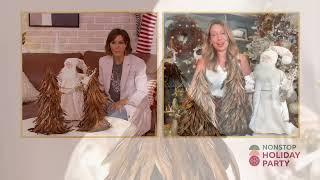 Simply Stunning S/2 Metallic Feather Trees by Janine Graff on QVC