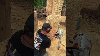 Extreme stihl chainsaw carving an eagle #stihl #letsgo #extreme #chainsaw #chainsawcarving #artist