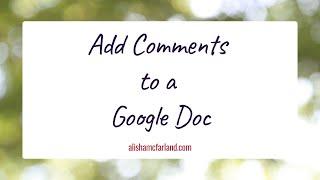 Add Comments to a Google Doc