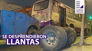 San Isidro: llantas de bus del Corredor Morado se desprenden | 90 Mediodía