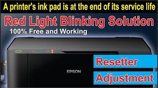 A printer's ink pad is at the end of its service life | Epson L3110  Adjustment Program