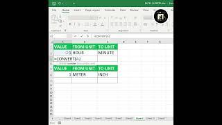 How to convert any unit to any unit in excel #shorts #excelhurdles