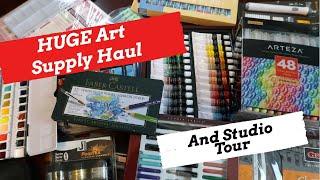 HUGE ART SUPPLY HAUL AND STUDIO TOUR- (Michaels, Wish, Arteza and MORE!)