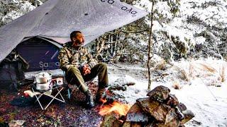 Winter Camping In The Snow And Rain