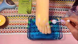 ASMR | Foot SPA - Exfoliating, Lotion, Oil Massage, and Nail care ️