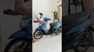 repaint Motor yang tabrakan, ditambal & cet ulang dengan stripping baru #repaint #motor #mio #soul