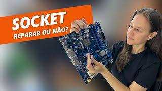 Placa Mãe Intel DH87MC - Reposição e Realinhamento nos Pinos do Socket