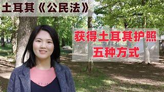 土耳其最新移民政策和条件解读：五种方式可获得土耳其护照,解读土耳其公民法相关规定