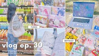 *: university vlog // my birthday , manga + stationery shopping, afternoon tea, picnic