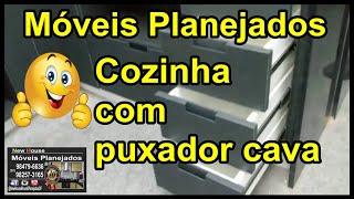 Cozinha com puxador cava atesanal tudo em MDF(61) 98479-6636 New House Móveis Planejados