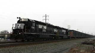 Full Throttle SD45-2's and Snow Storm on the NS Harrisburg Line