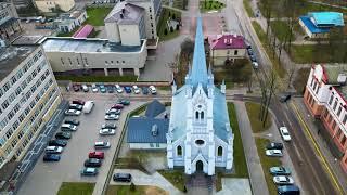 Беларусь. Гродно. Лютеранская церковь Святого Иоанна. Глазами DJI Mini 3 Pro.