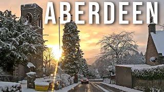 Driving Through Aberdeen City on a Magical Snowy Morning | 4K Winter Wonderland