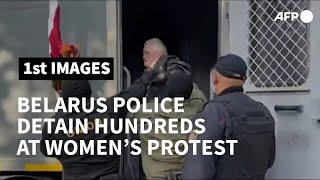 Belarus police detain hundreds at women's protest | AFP