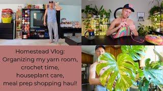 Homestead Vlog: Yarn Room Transformation, Plant Care, & Meal Prep Haul