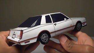 JCARWIL PAPERCRAFT 1987 Chevy Monte Carlo SS Aerocoupe (Building Paper Model Car)