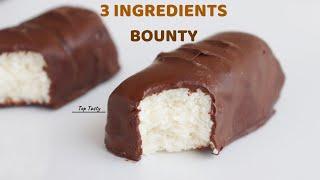 3 INGREDIENTS BOUNTY BAR RECIPE | HOMEMADE EASY COCONUT BAR BY TOP TASTY